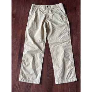 LL Bean Mens Chinos 32x29 Khaki Tan Cotton Canvas Straight Leg Pants 264590